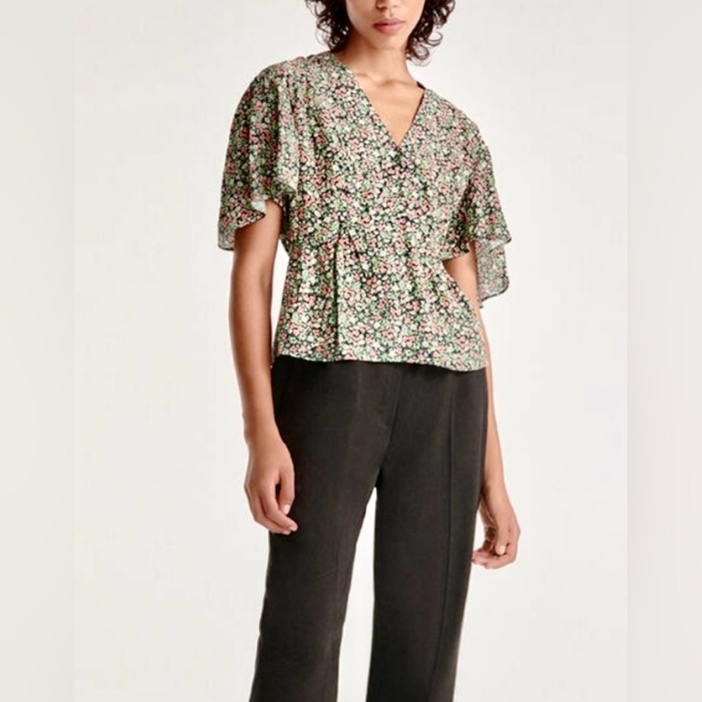 NWT- The Kooples Women's Floral Printed Bell Sleeved Top